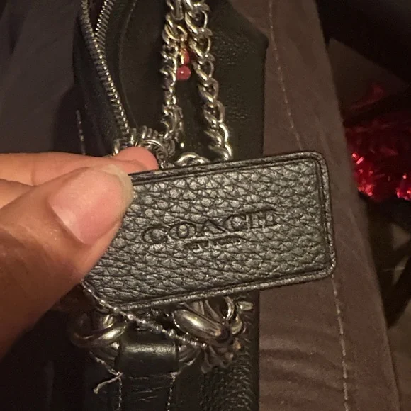 Coach Black and Silver Chain Shoulder Bag - Picture 4 of 5